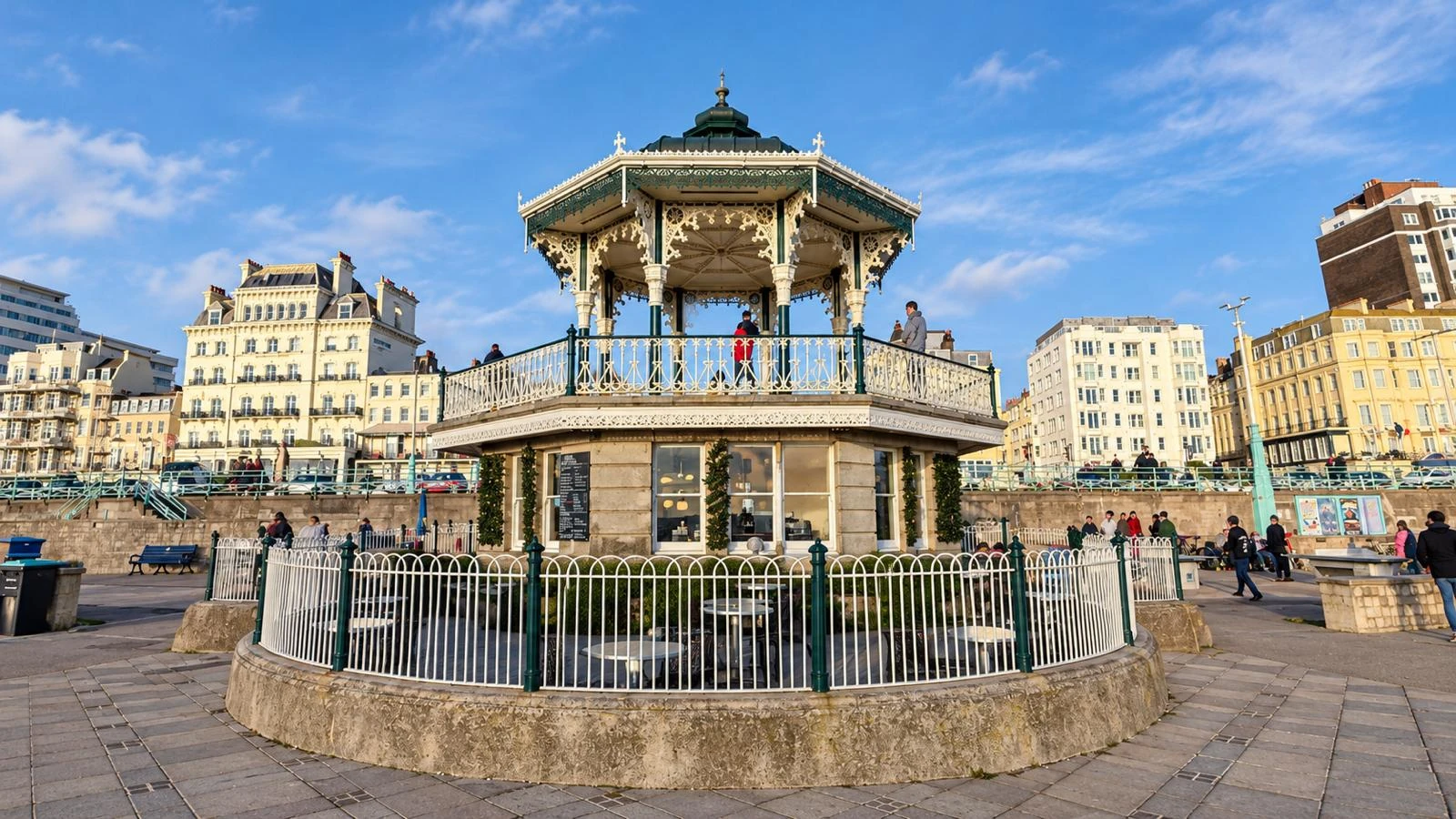 Brighton Bandstand and the café beneath its ornate canopy