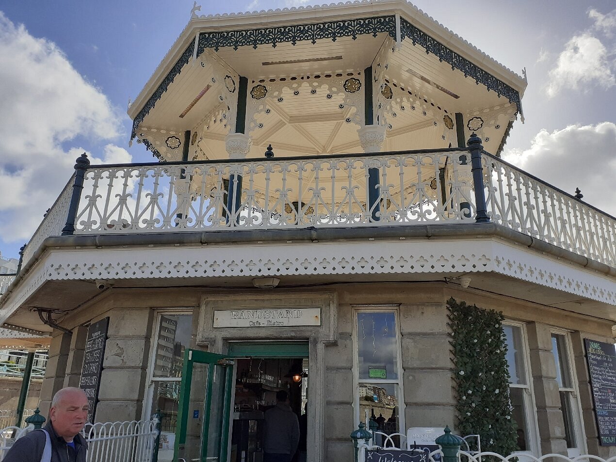 Brighton Bandstand Café beneath the historic Victorian Bandstand